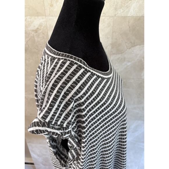 All Saints Sanza Stripe Tank - L - Black White AOP Spell Out Graphic, Minimalist - Picture 8 of 12